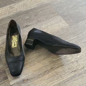 Salvatore Ferragamo black fabric shoes size 8C